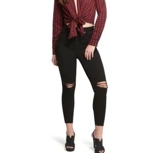 Black high-rise skinny jeans